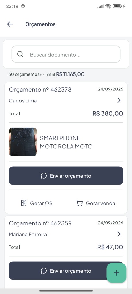 Lista de orçamentos no Ultron — válidos, vencidos e ações na mesma tela