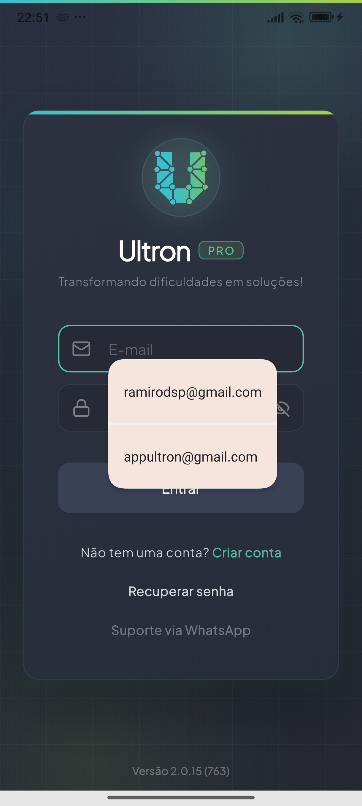 Fluxo operacional no Ultron