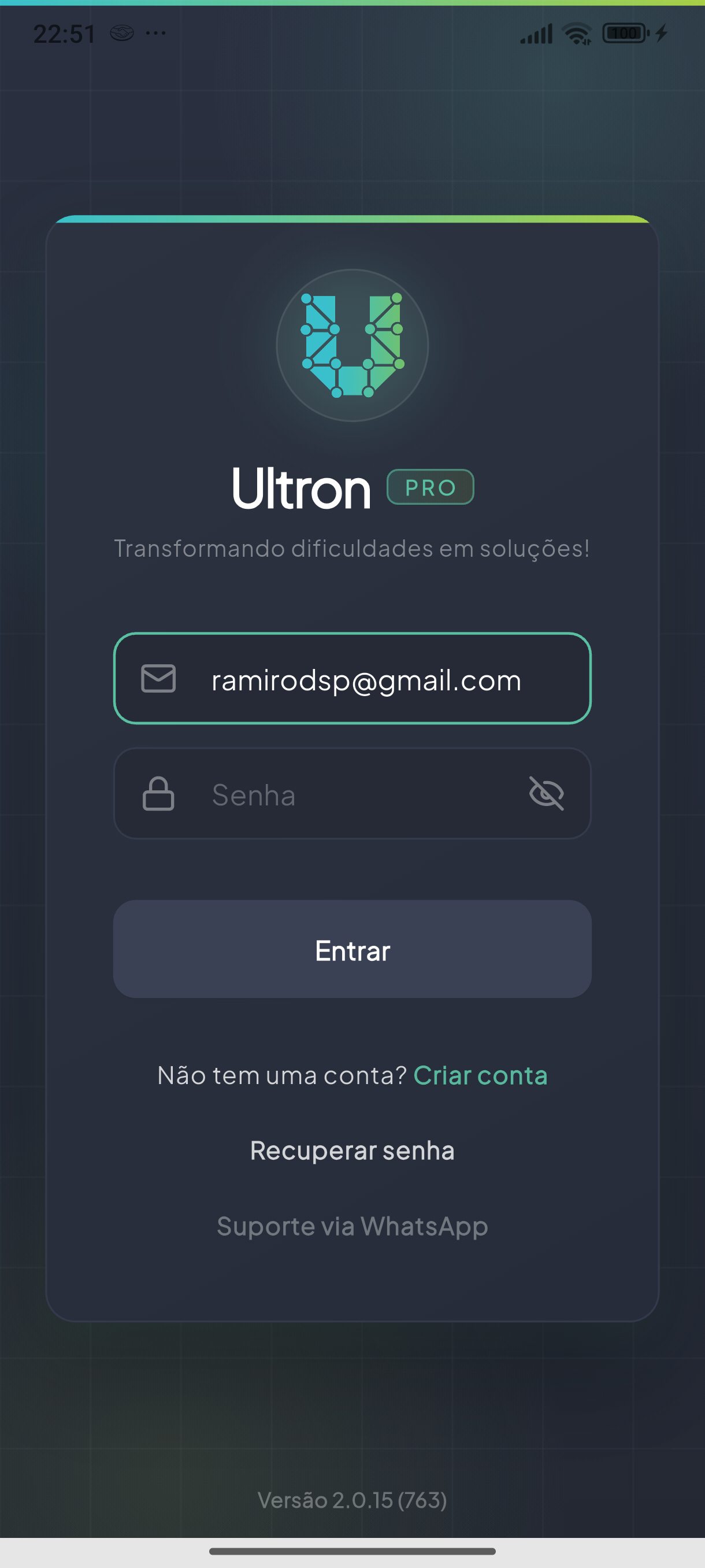 Detalhe do fluxo no Ultron